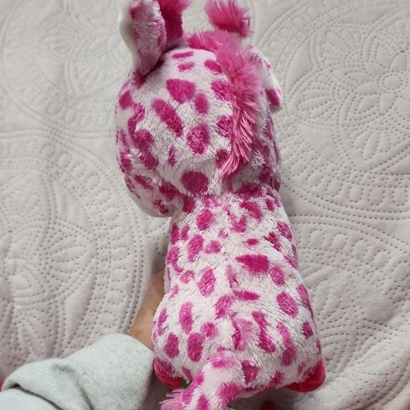 Pink and White Plush Giraffe Stuffed Animal - Picture 5 of 5